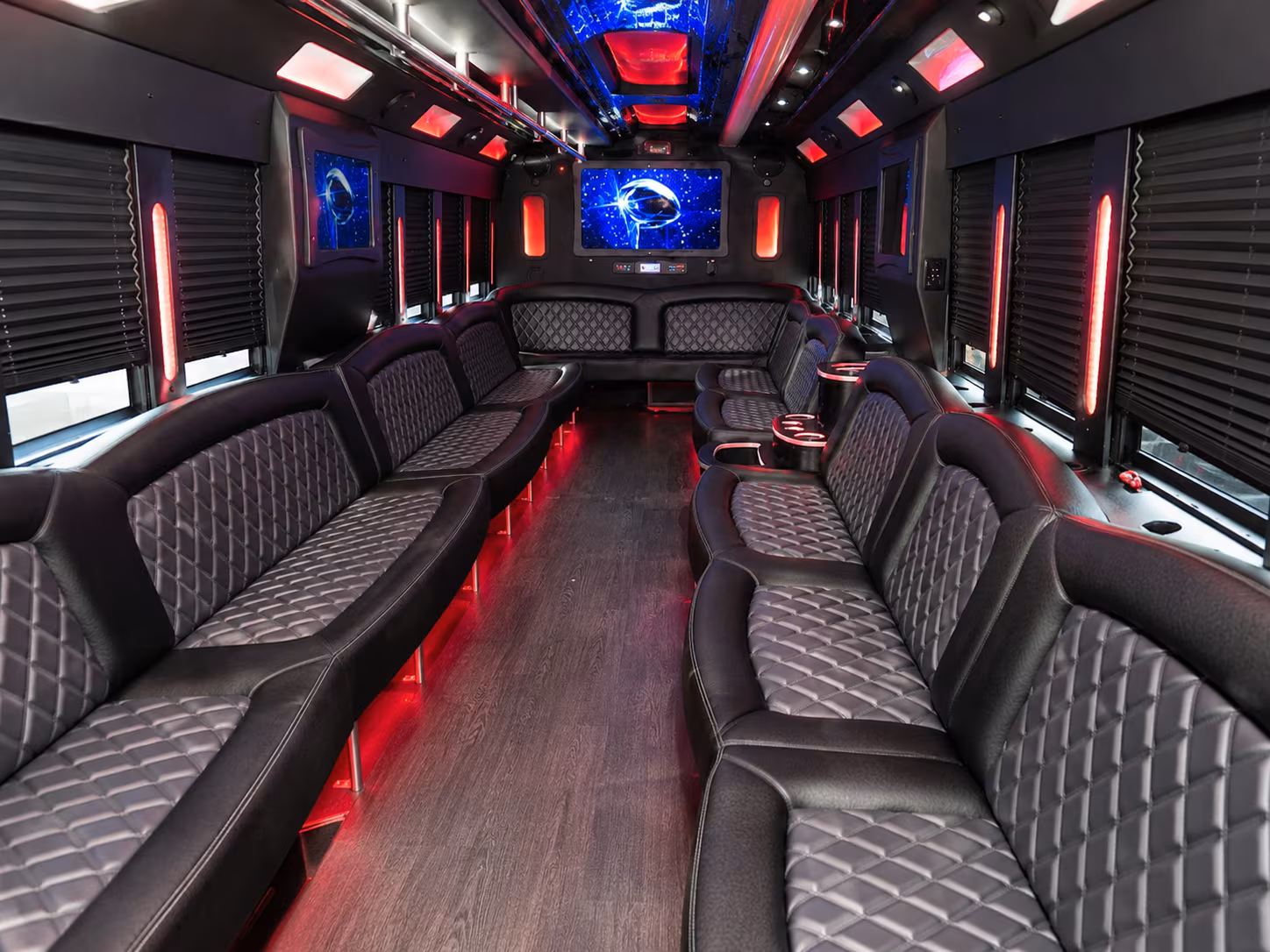 Minneapolis Wedding Transportation party bus interior