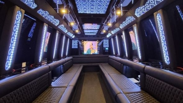 Interior of Minneapolis Party Bus Company's 20 Passenger Party Bus in Minneapolis