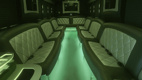Interior of Charter Bus Company Woodbury's 20 Passenger Party Bus in Woodbury