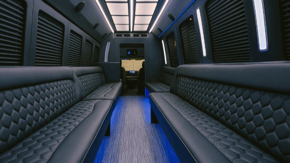 Interior of Charter Bus Company Eagan's 25 Passenger Party Bus in Eagan