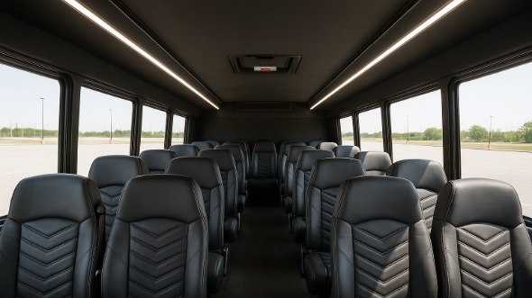 Interior of Charter Bus Company Minneapolis's 28 Passenger Minibus in Minneapolis
