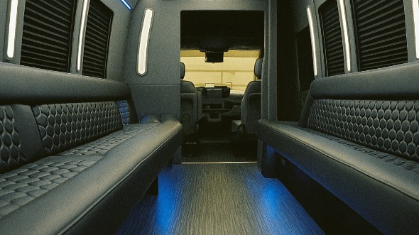 Interior of Charter Bus Company Woodbury's 30 Passenger Party Bus in Woodbury
