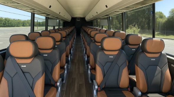 Interior of Charter Bus Company Minneapolis's 40 Passenger Charter Bus in Minneapolis