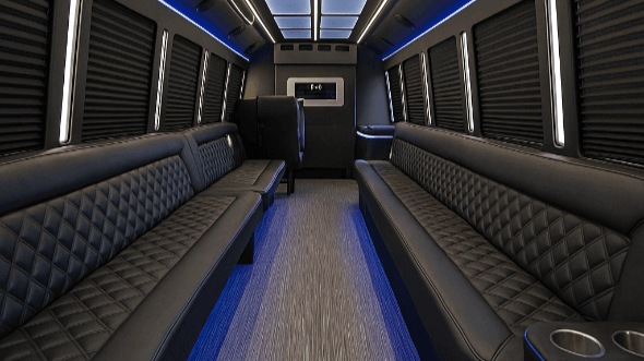 Interior of Charter Bus Company Woodbury's 40 Passenger Party Bus in Woodbury