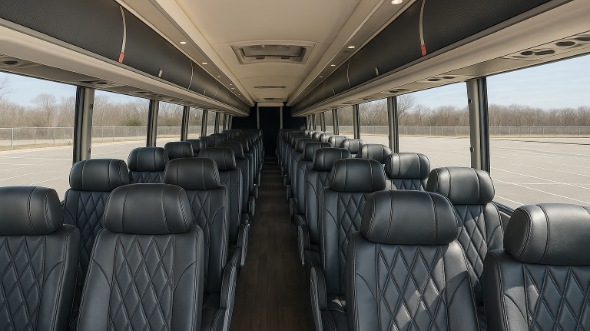 Interior of Charter Bus Company Minneapolis's 45 Passenger Charter Bus in Minneapolis