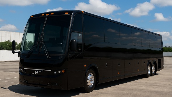 Exterior of Charter Bus Company Plymouth's 50 Passenger Party Bus in Plymouth