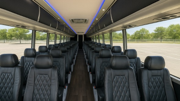 Interior of Charter Bus Company Minneapolis's 54 Passenger Charter Bus in Minneapolis
