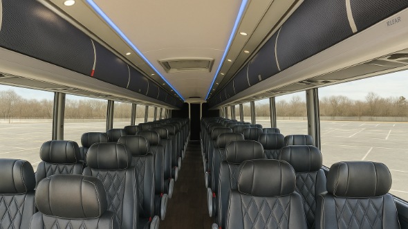 Interior of Charter Bus Company Minneapolis's 56 Passenger Charter Bus in Minneapolis