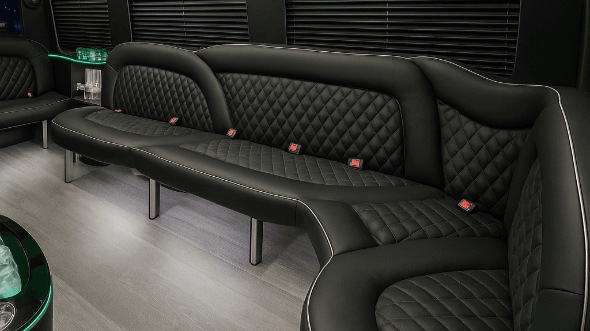 minneapolis 15 passenger party bus inside